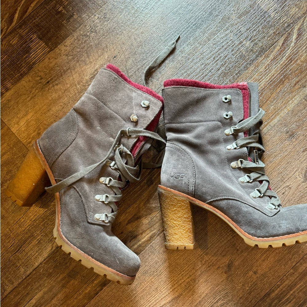 UGG Fabrice Charcoal Combat Booties